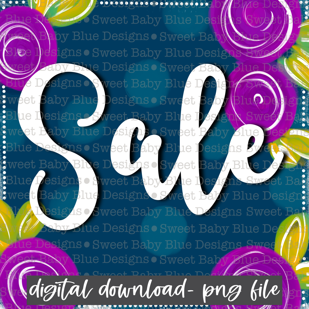 Sale- Interactive post- Purple floral- 2021- PNG file- Digital Download