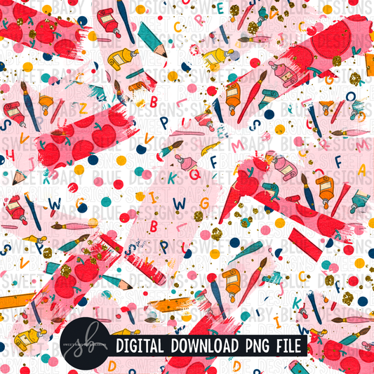 School- Brushstroke- Digital paper- 2022- PNG file- Digital Download