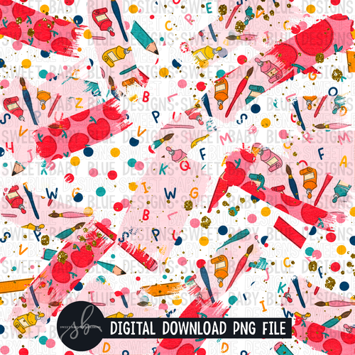 School- Brushstroke- Digital paper- 2022- PNG file- Digital Download