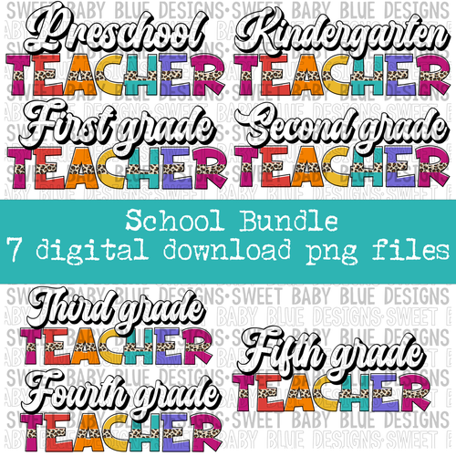 School grade bundle- Leopard- 2022- PNG file- Digital Download