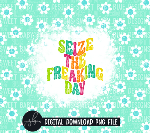 Seize the freaking day- 20 oz. skinny tumbler- 2022 -PNG file- Digital Download