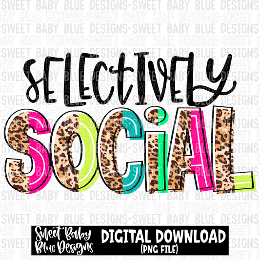 Selectively social- Leopard - 2023 - PNG file- Digital Download