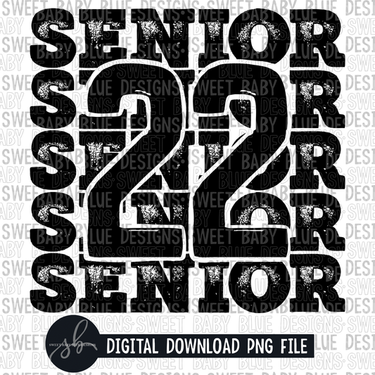 Senior 22- Single color- 2022 - PNG file- Digital Download