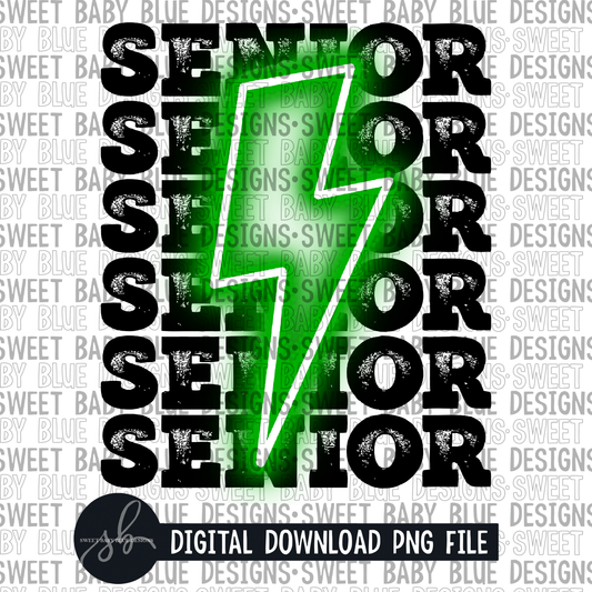 Senior- Green bolt- 2022 -PNG file- Digital Download
