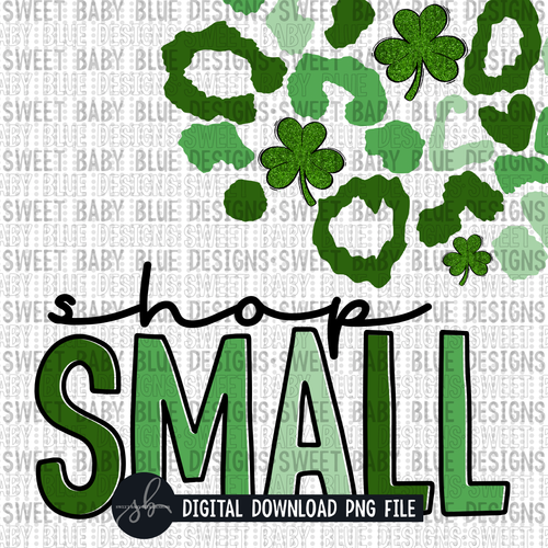 Shop small- Leopard clover- St Patrick's Day- Interactive post- 2022- PNG file- Digital Download