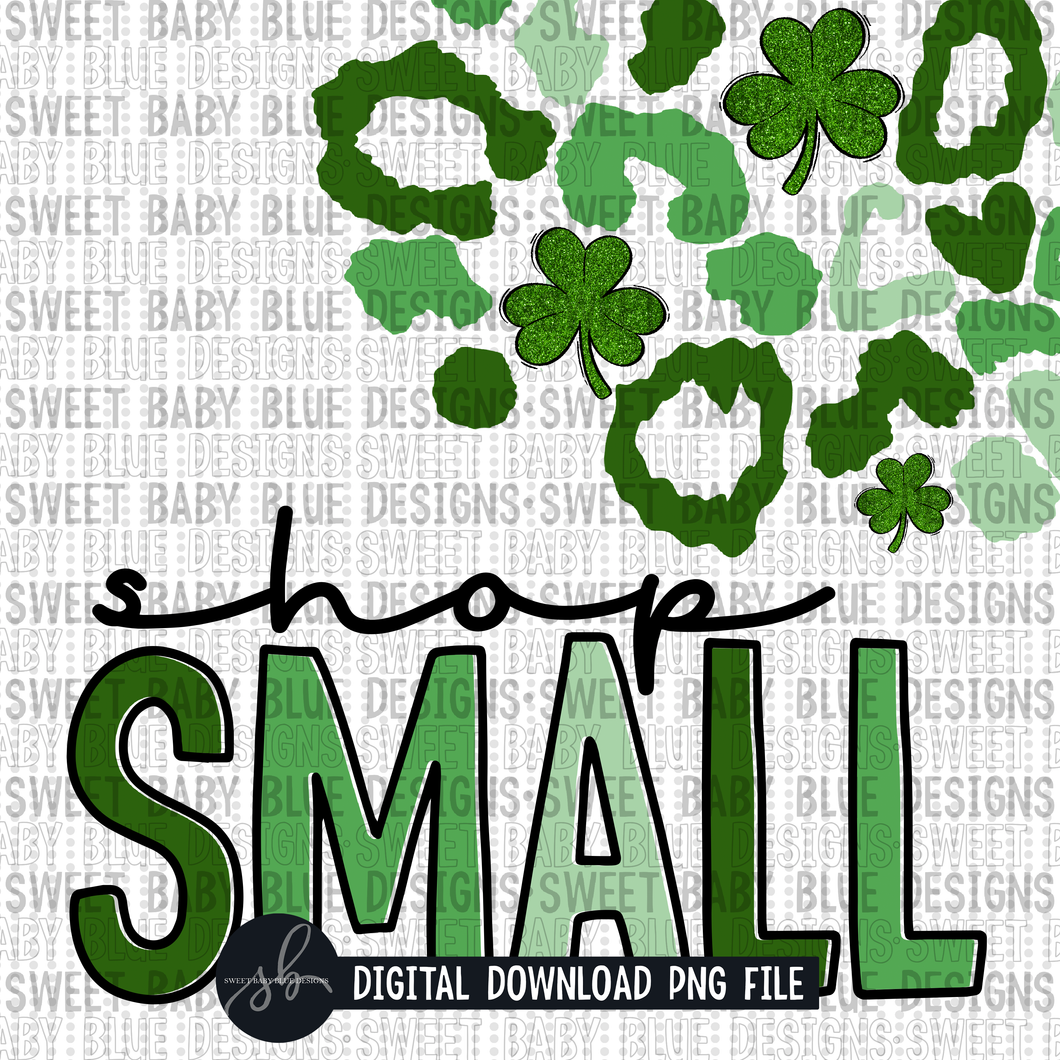 Shop small- Leopard clover- St Patrick's Day- Interactive post- 2022- PNG file- Digital Download
