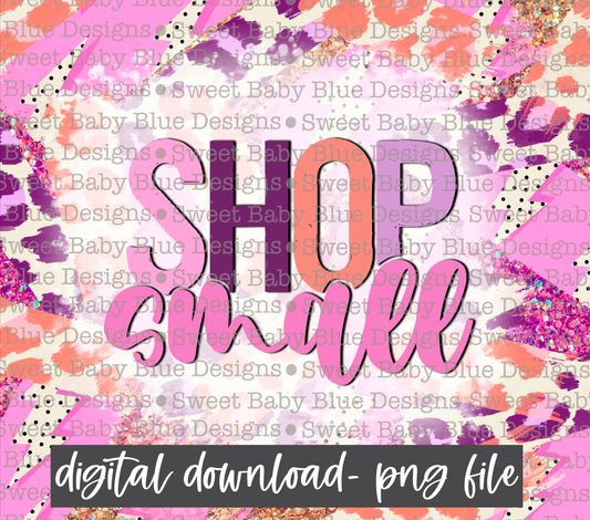Shop small- 20 oz skinny tumbler - PNG file- Digital Download