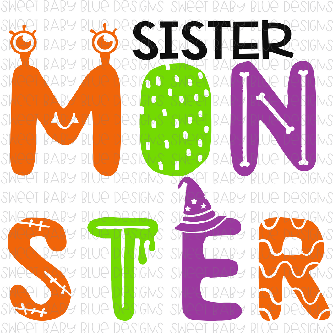 Sister monster- Halloween- PNG file- Digital Download