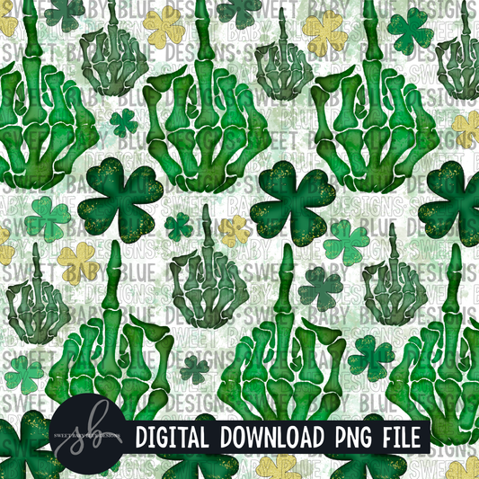 Skeleton hand- St. Patrick's Day- Digital paper - 2022 -PNG file- Digital Download