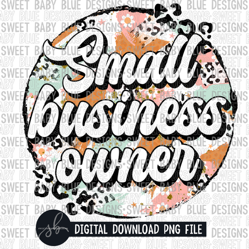 Small business owner- Happy floral circle- 2022 - PNG file- Digital Download