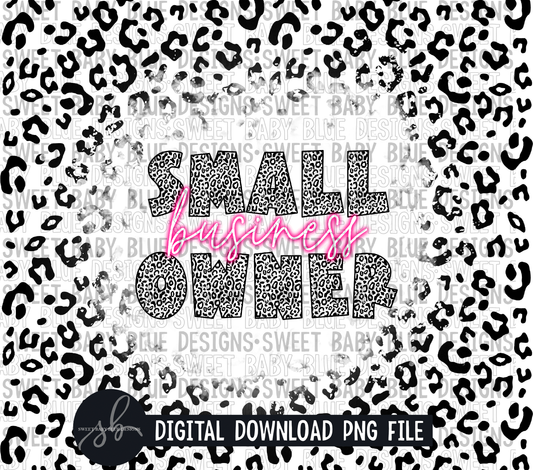 Small business owner- Leopard- Neon - 20 oz. skinny tumbler- 2022 -PNG file- Digital Download