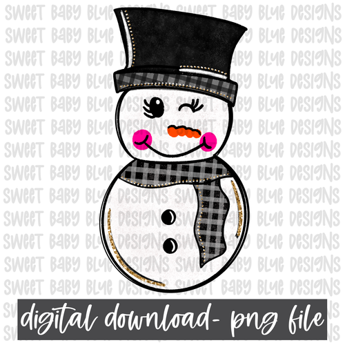 Snowman- Winter- PNG file- Digital Download