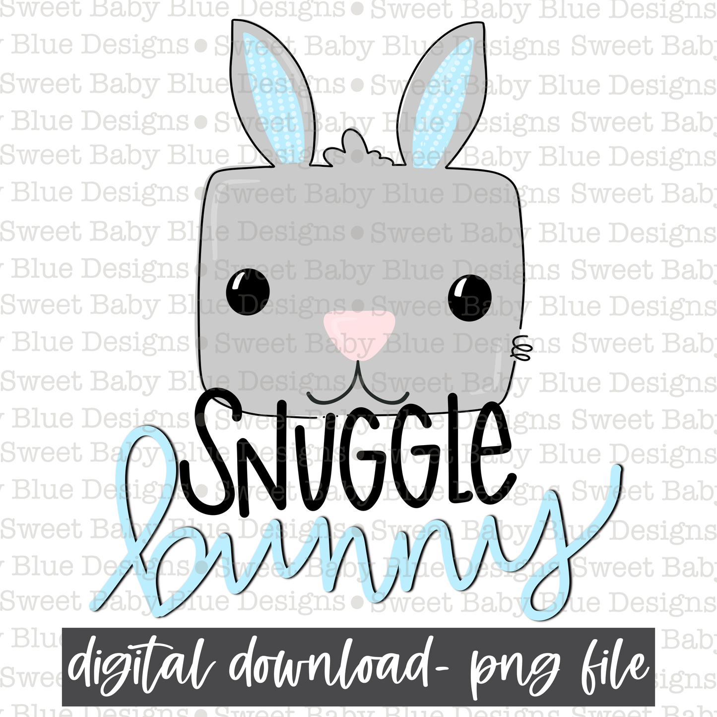 Snuggle bunny- boy- Easter- PNG file- Digital Download