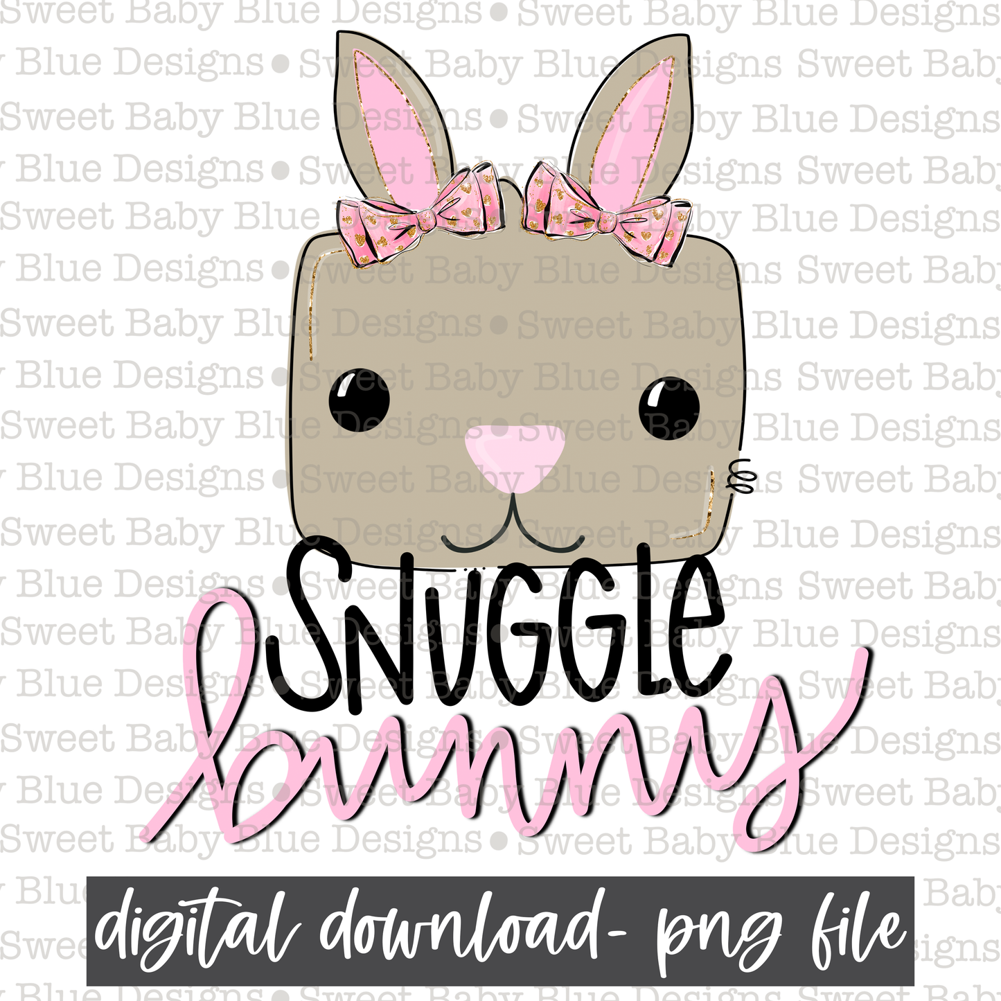 Snuggle bunny- Easter- PNG file- Digital Download