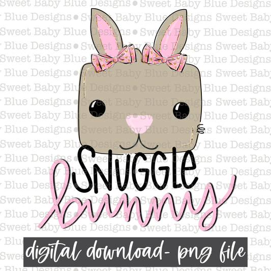 Snuggle bunny- Easter- PNG file- Digital Download