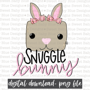 Snuggle bunny- Easter- PNG file- Digital Download