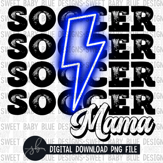 Soccer mama- Blue bolt- 2022 - PNG file- Digital Download