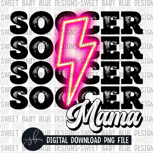 Soccer mama- Pink bolt- 2022 - PNG file- Digital Download