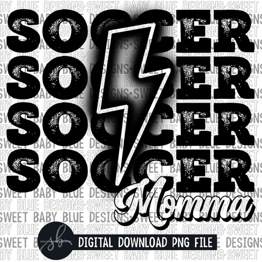 Soccer momma- Black bolt- 2022 - PNG file- Digital Download