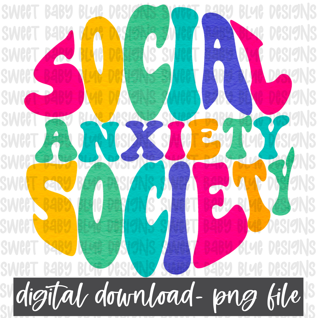 Social anxiety society- PNG file- Digital Download