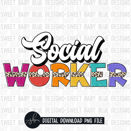 Social worker- Leopard- 2022 - PNG file- Digital Download