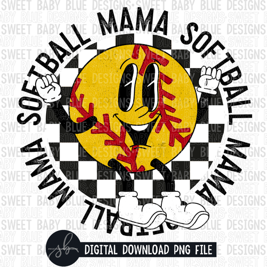 Softball mama- Softball cartoon- 2022- PNG file- Digital Download