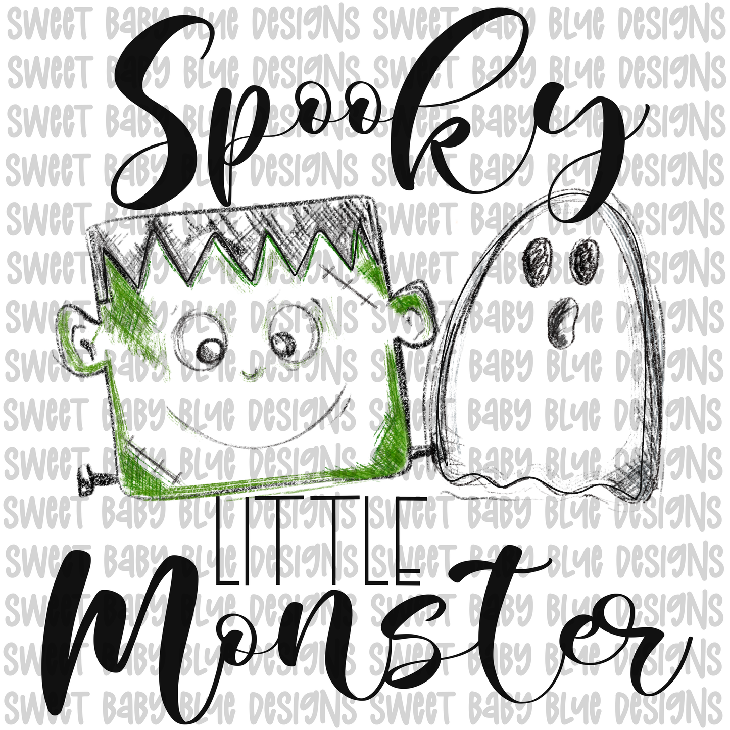 Spooky little monster- Halloween- PNG file- Digital Download