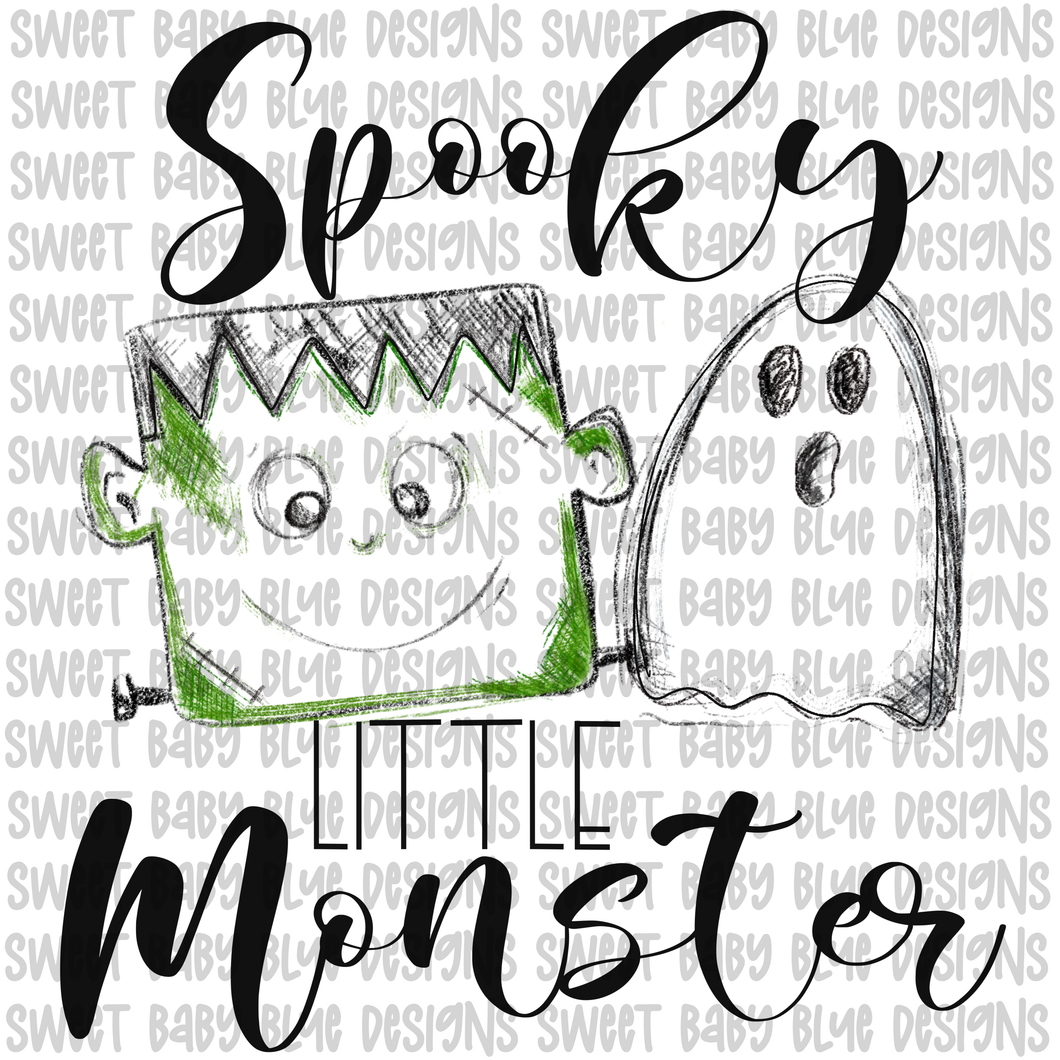 Spooky little monster- Halloween- PNG file- Digital Download