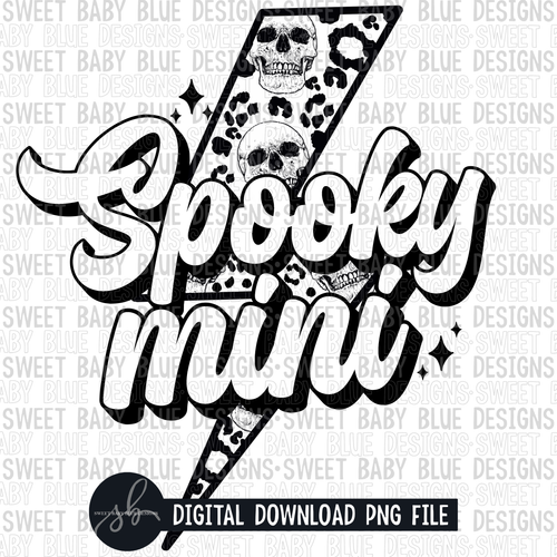 Spooky mini- Bolt- Single color- Halloween- 2022 - PNG file- Digital Download
