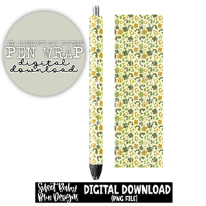 St. Patrick's Day clovers- Pen wrap - 2023 - PNG file- Digital Download