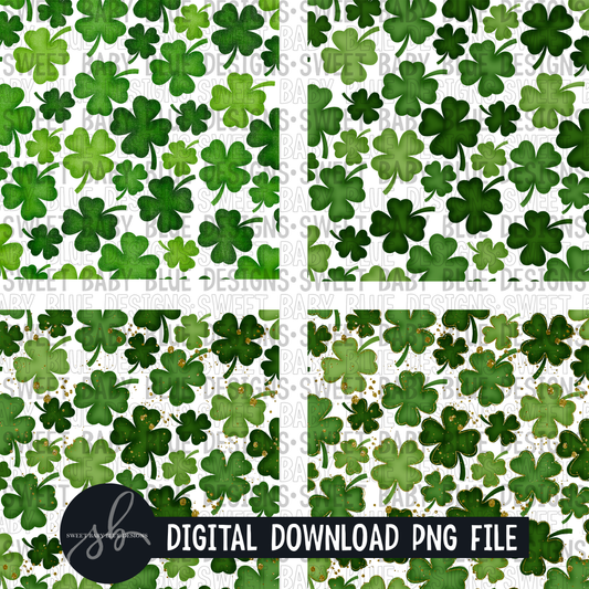 Clover- Digital paper bundle- 4 digital papers - 2022 - PNG file- Digital Download