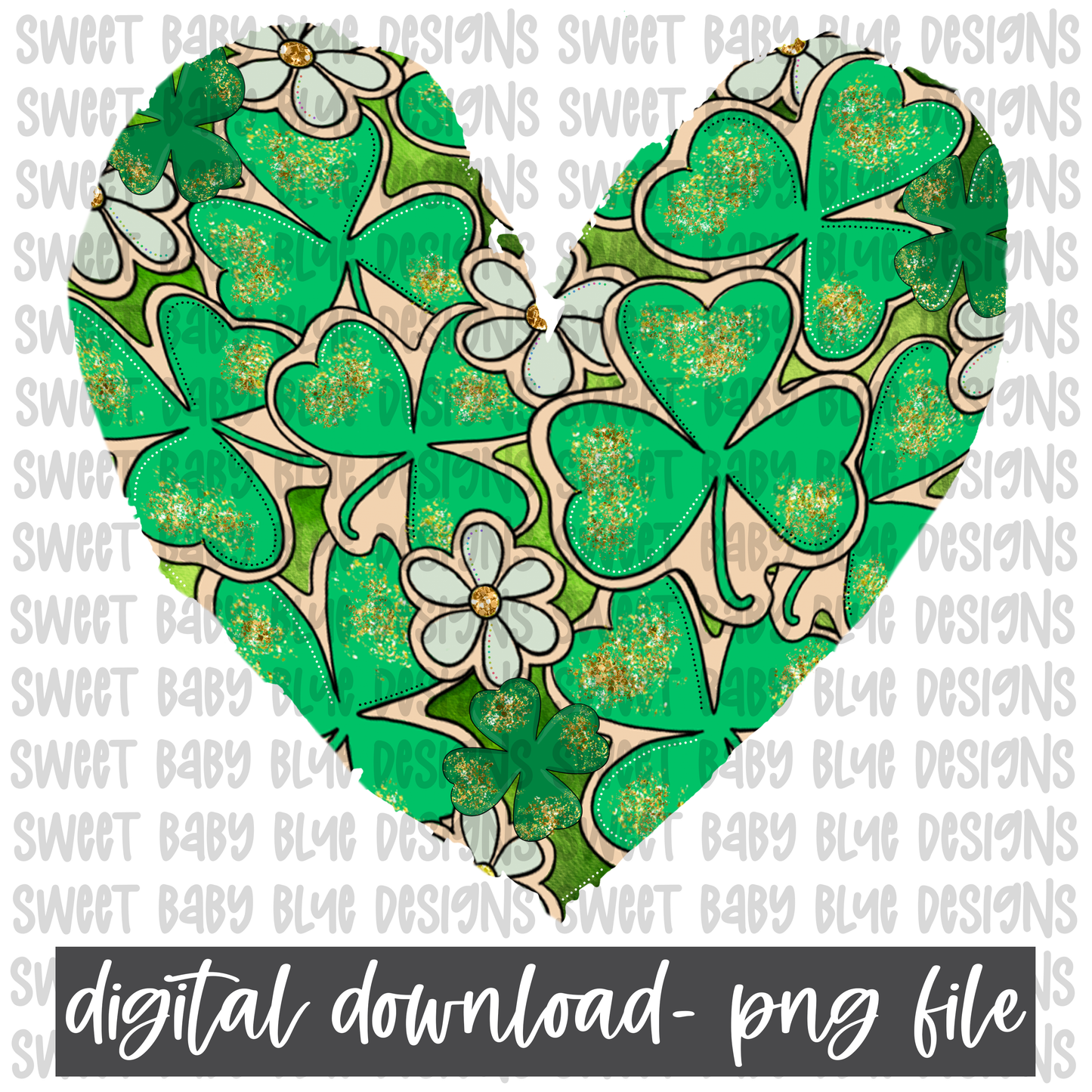 St. Patricks Day heart- PNG file- Digital Download