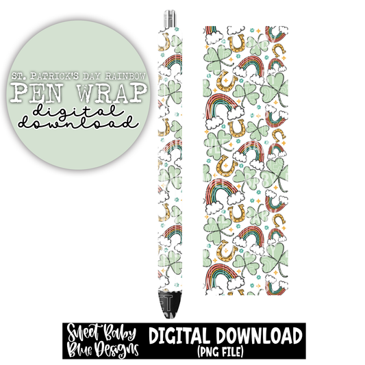 St. Patrick's Day rainbow - Pen wrap - 2023 - PNG file- Digital Download