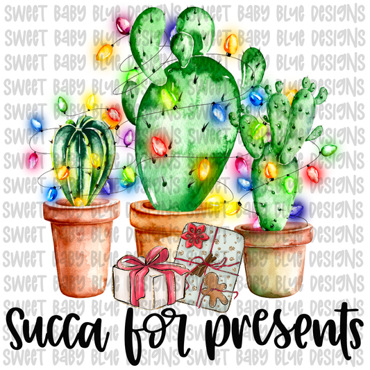 Succa for presents- Christmas- PNG file- Digital Download