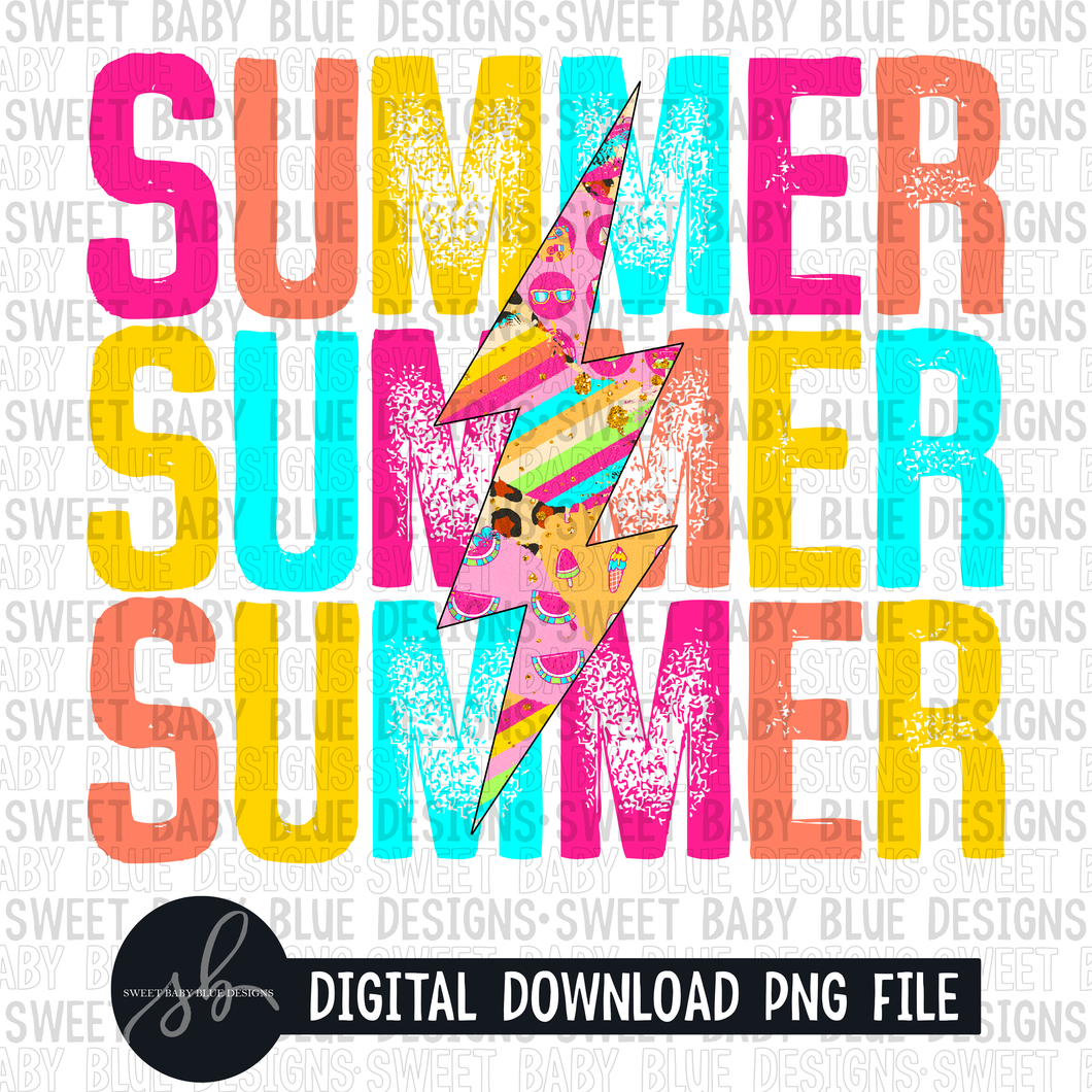 Summer- Bright bolt- 2022 - PNG file- Digital Download
