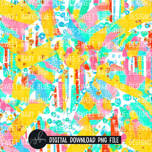 Summer- Brushstroke- Digital paper - 2022 -PNG file- Digital Download