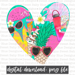 Summer heart- Summer -PNG file- Digital Download