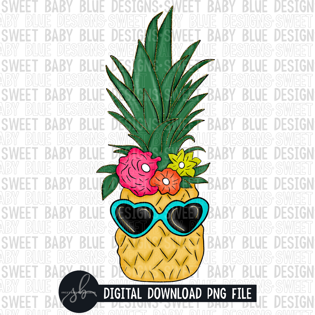Summer pineapple- 2022- PNG file- Digital Download
