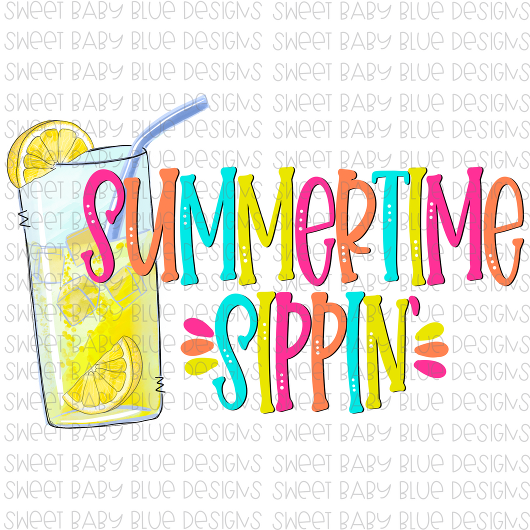 Summertime Sippin'- PNG file- Digital Download