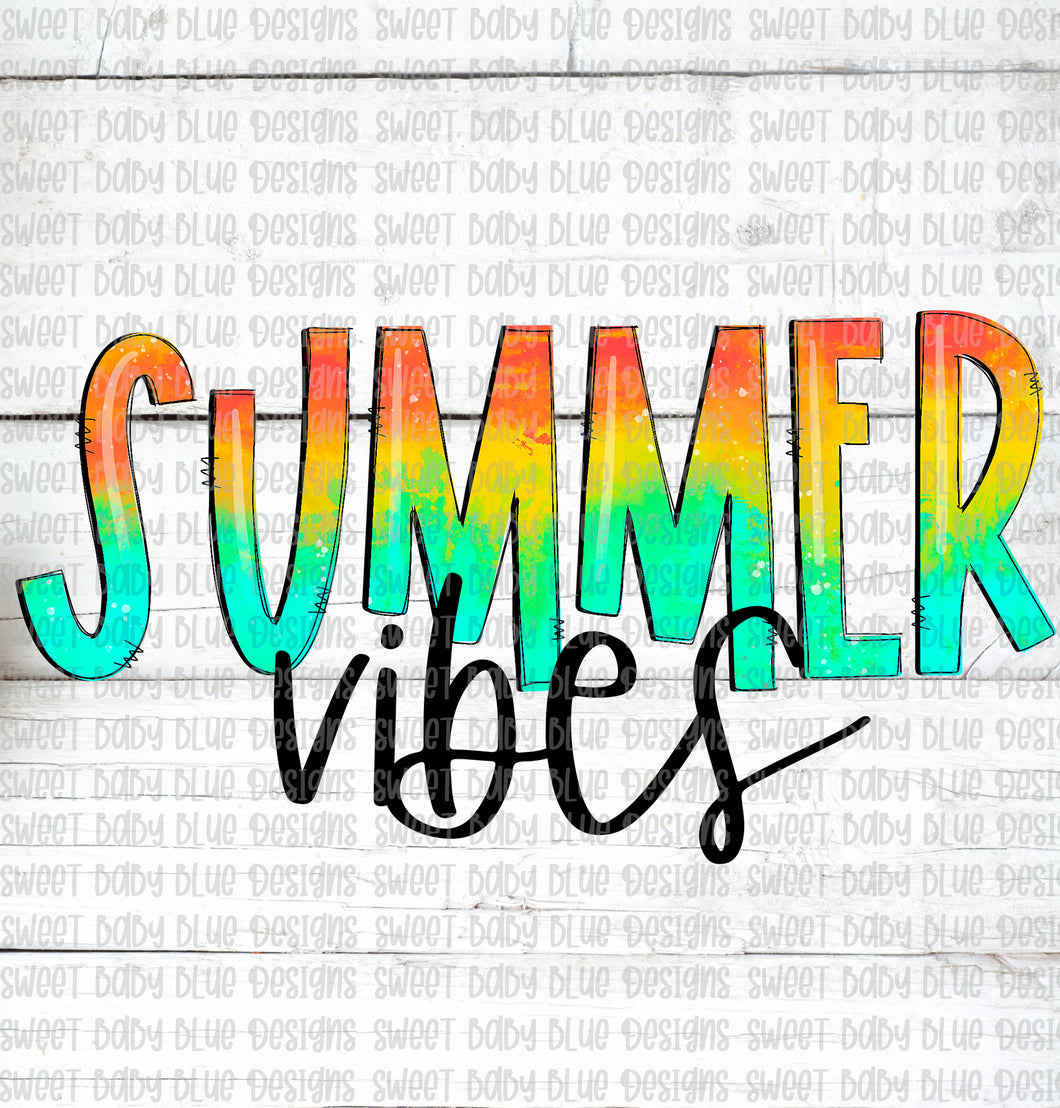 Summer vibes- PNG file- Digital Download