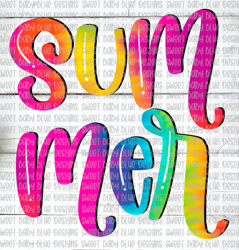 Summer- Watercolor- PNG file- Digital Download