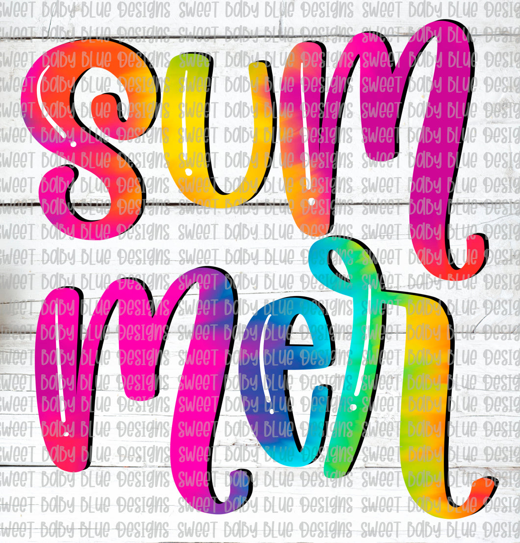 Summer- Watercolor- PNG file- Digital Download