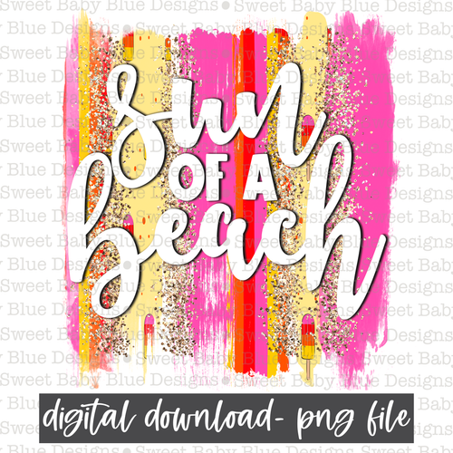 Sun of a beach- Brushstroke- Summer- 2021- PNG file- Digital Download