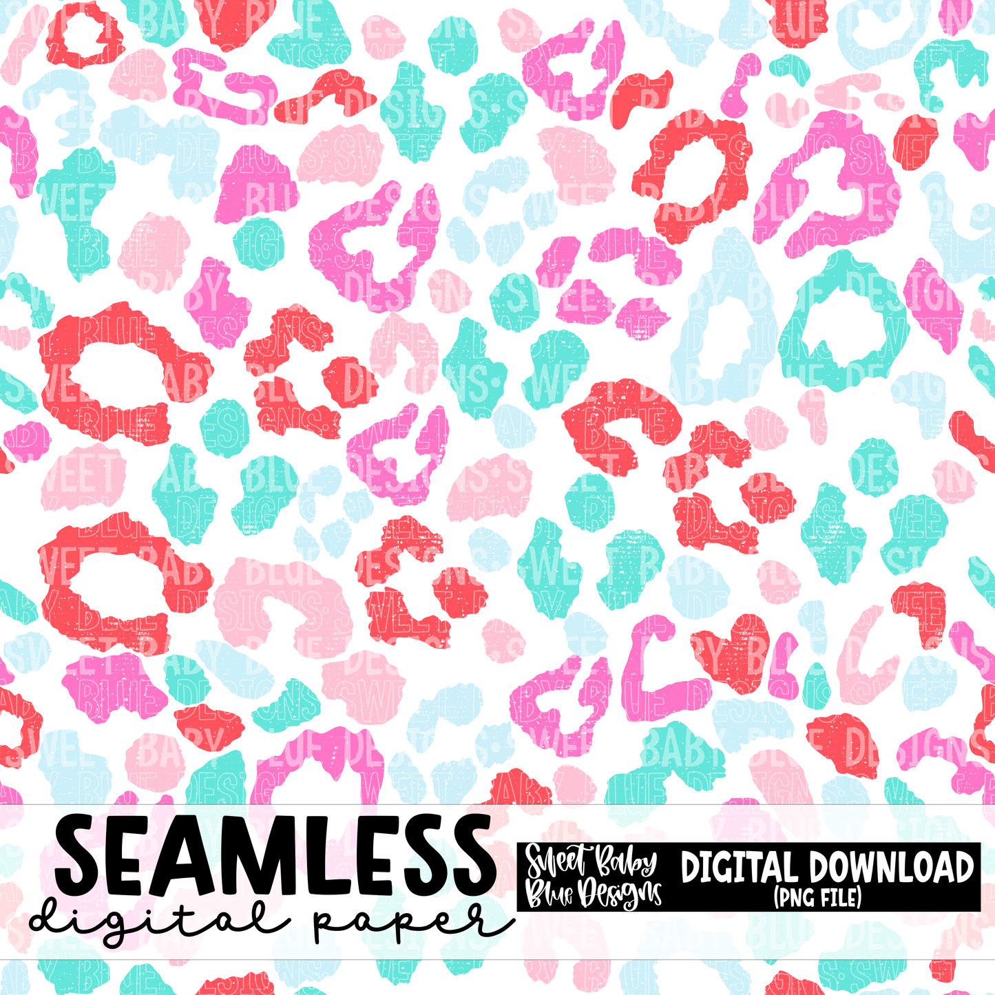 Sweet leopard- Seamless- Digital paper- 2023 - PNG file- Digital Download