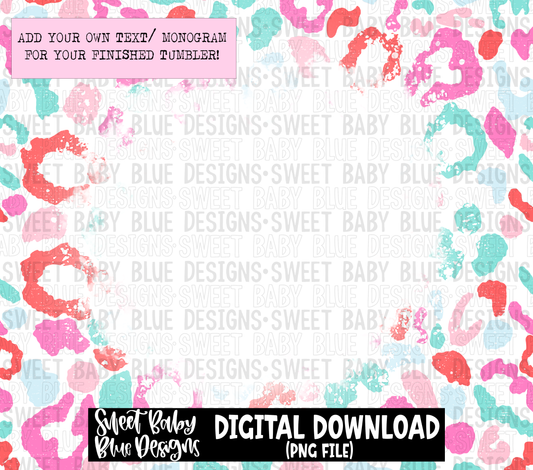 Sweet leopard- 20 oz. skinny tumbler- 2023 -PNG file- Digital Download