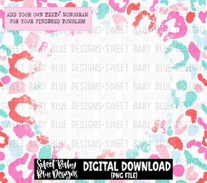 Sweet leopard- 20 oz. skinny tumbler- 2023 -PNG file- Digital Download