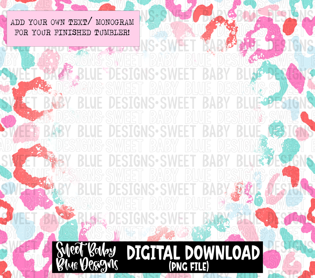 Sweet leopard- 20 oz. skinny tumbler- 2023 -PNG file- Digital Download