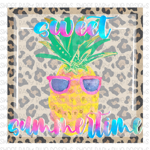 Sweet Summertime- Leopard- Pineapple- PNG file- Digital Download