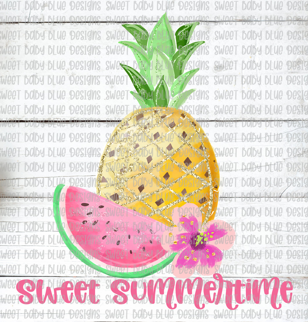 Sweet Summertime- Pineapple- PNG file- Digital Download