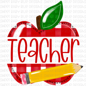 Teacher- Apple- PNG file- Digital Download
